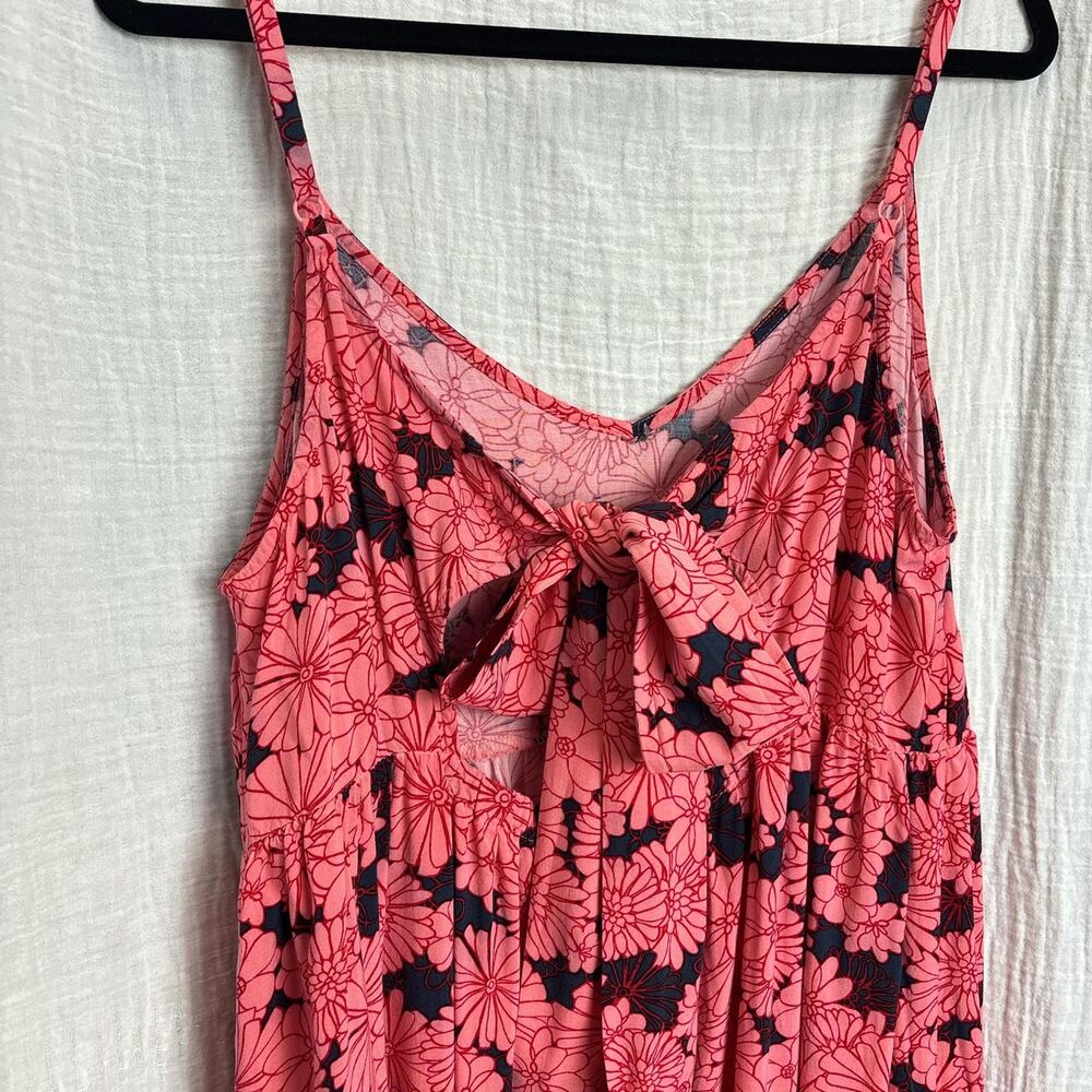 Ingrid-Isabel Pink Floral Maxi Dress Keyhole Back